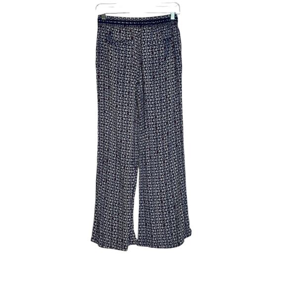 Hei Hei blue white floral boho wide legs pants size XSP - Picture 8 of 10
